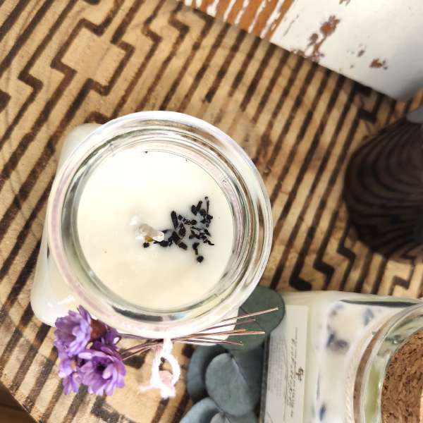 Candela artigianale in cera di soia